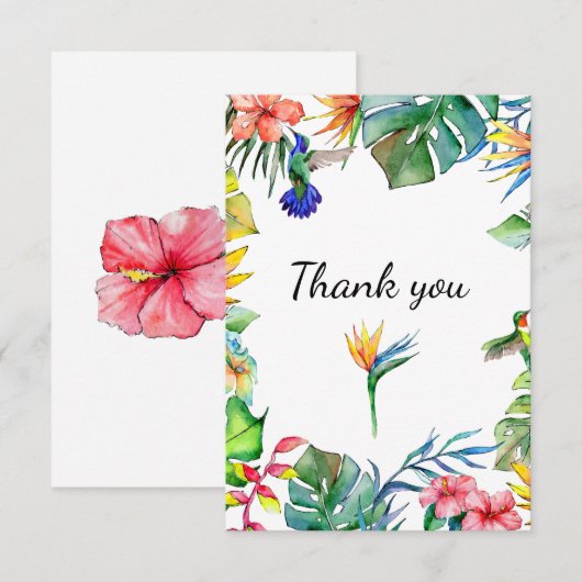 Tropisches Paradies Dankeskarte (Vorne/Hinten)