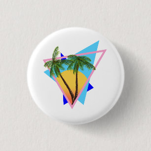 Tropisches Paradies der 80er Jahre Acrylprint Button