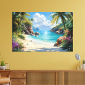 Tropisches Paradies: Eine abgeschiedene Strandland Leinwanddruck (Insitu (Wohnzimmer))