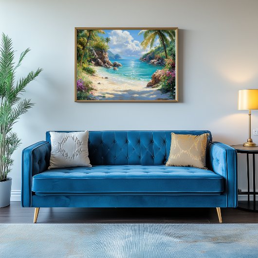 Tropisches Paradies: Eine abgeschiedene Strandland Leinwanddruck