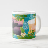 Tropisches Paradies Erinnerungen Aquamarin Jumbo-Tasse (Vorderseite Rechts)