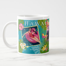 Tropisches Paradies Erinnerungen Aquamarin Jumbo-Tasse
