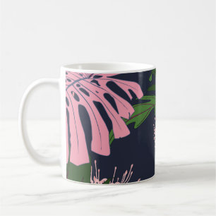Tropisches Paradies: Exotische Blätter und Blume Kaffeetasse