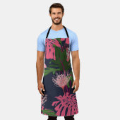 Tropisches Paradies: Exotische Blätter und Blume Schürze (Getragen)