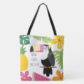 Tropisches Paradies farbenfroher Strand Tasche (Rückseite)