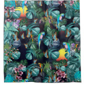 Tropisches Paradies für Flora und Fauna bei Sonnen Duschvorhang (Vorderseite)