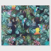 Tropisches Paradies für Flora und Fauna bei Sonnen Geschenkpapier (Flach)