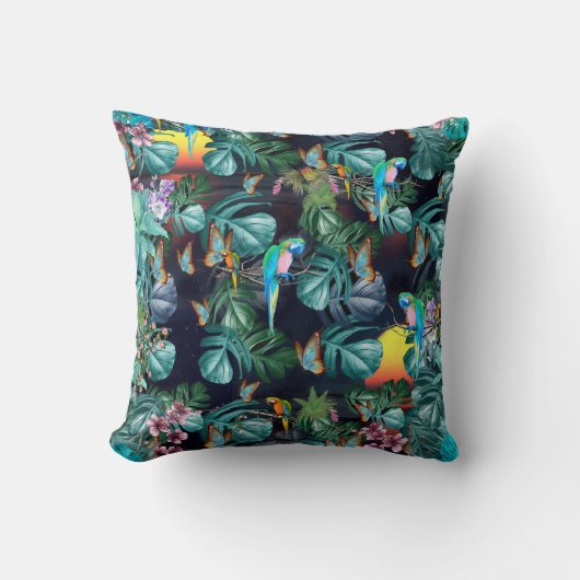 Tropisches Paradies für Flora und Fauna bei Sonnen Kissen (Vorderseite)