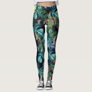 Tropisches Paradies für Flora und Fauna bei Sonnen Leggings