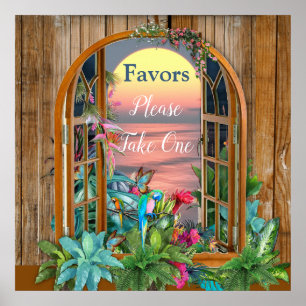 Tropisches Paradies für Flora und Fauna bei Sonnen Poster