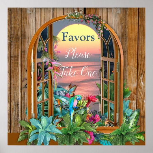 Tropisches Paradies für Flora und Fauna bei Sonnen Poster (Vorne)