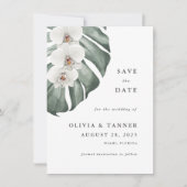 Tropisches Paradies für Orchideen Save the Date Einladung (Vorderseite)