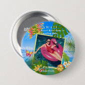 Tropisches Paradies Gedächtnismeer-Foto Button (Vorne & Hinten)