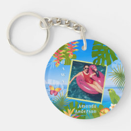 Tropisches Paradies Gedächtnismeer-Foto Schlüsselanhänger