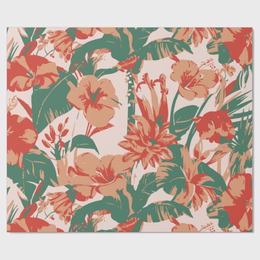 Tropisches Paradies Geschenkpapier (Flach)
