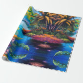 Tropisches Paradies Geschenkpapier (Ungerollt)