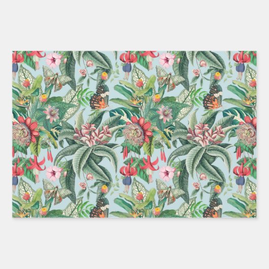 Tropisches Paradies Geschenkpapier Set (Vorderseite)