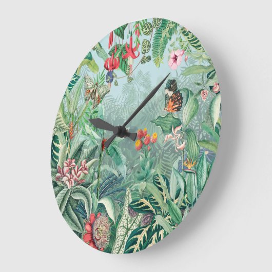 Tropisches Paradies Große Wanduhr (Winkel)