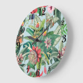 Tropisches Paradies Große Wanduhr (Winkel)