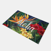 Tropisches Paradies Hawaiian Floral Aloha Fußmatte (Schrägansicht)