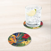 Tropisches Paradies Hawaiian Floral Runder Pappuntersetzer (Vor Ort)