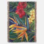Tropisches Paradies Hawaiian Floral Throw Blanket Decke (Vorderseite Vertikal)