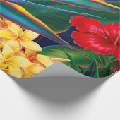 Tropisches Paradies Hawaiian Floral Wrapping Paper Geschenkpapier (Ecke)