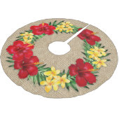 Tropisches Paradies Hawaiian Holiday Wreath Burlap Polyester Weihnachtsbaumdecke (Schrägansicht)