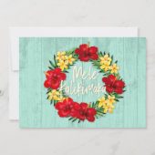 Tropisches Paradies Hawaiian Holiday Wreath Wood Einladung (Vorderseite)