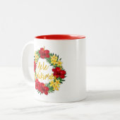 Tropisches Paradies Hawaiian Holiday Wreath Zweifarbige Tasse (Vorderseite Links)