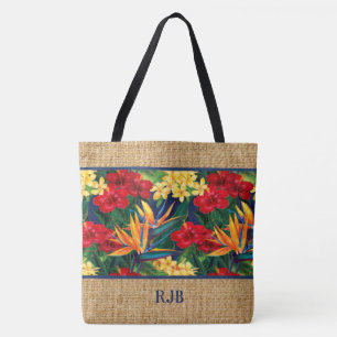 Tropisches Paradies Hawaiian Monogramm Strandtasch Tasche