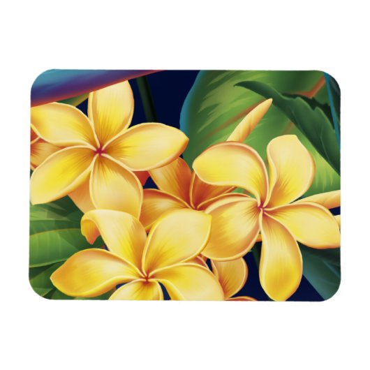 Tropisches Paradies Hawaiian Plumeria Magnet (Horizontal)