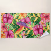 Tropisches Paradies Hawaiianische Blume Strandtuch (Vorderseite)