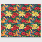 Tropisches Paradies Hawaiianische Blütenlauber Pri Geschenkpapier (Flach)