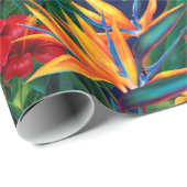 Tropisches Paradies Hawaiianische Blütenlauber Pri Geschenkpapier (Rolleneckpunkt)