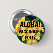 Tropisches Paradies Hawaiianische Plumeria geimpft Button (Vorne & Hinten)