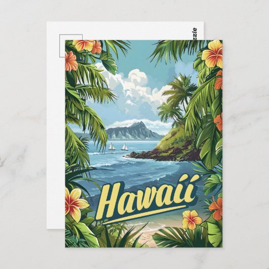 Tropisches Paradies: Hawaiis Küstenblut Postkarte (Vorne/Hinten)