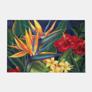 Tropisches Paradies-hawaiisches Blumen Fußmatte