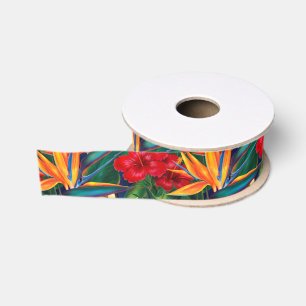 Tropisches Paradies-hawaiisches Blumen Ripsband