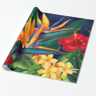 Tropisches Paradies-hawaiisches BlumenPackpapier Geschenkpapier