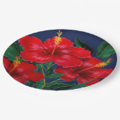 Tropisches Paradies Hibiskus Hawaiian Pappteller (Schrägansicht)