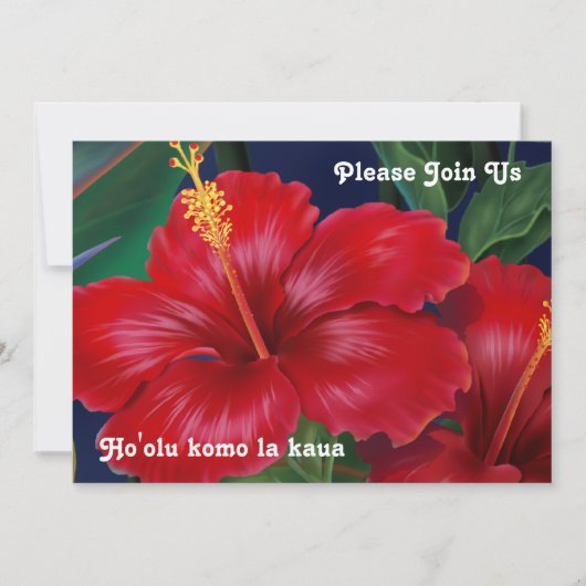 Tropisches Paradies Hibiskus Luau Einladung (Vorderseite)