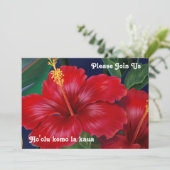 Tropisches Paradies Hibiskus Luau Einladung (Stehend Vorderseite)
