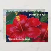 Tropisches Paradies Hibiskus Luau Einladung (Vorne/Hinten)