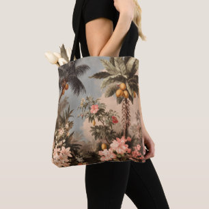 Tropisches Paradies im Vintage-Stil mit Palmen Tasche