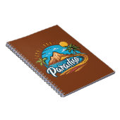 Tropisches Paradies-Insel-Logo-Kunst Notizblock (Rechte Seite)