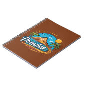 Tropisches Paradies-Insel-Logo-Kunst Notizblock (Linke Seite)