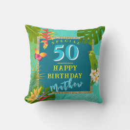 Tropisches Paradies jedes Jahr zum Geburtstag Aqua Kissen