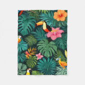 Tropisches Paradies-Jungle-Muster Fleecedecke (Vorderseite)