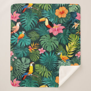 Tropisches Paradies-Jungle-Muster Sherpadecke